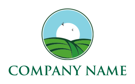 make an agriculture logo illustration farmland