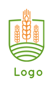 create an agriculture logo in shape of shield