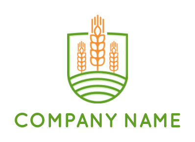 create an agriculture logo in shape of shield