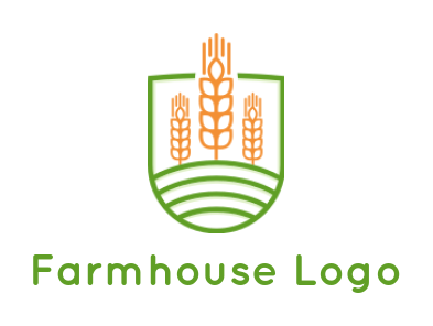 create an agriculture logo in shape of shield