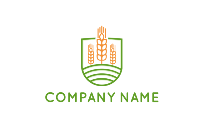 make an agriculture logo in shape of shield - logodesign.net