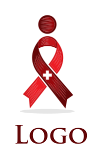 medical logo aids ribbon forming abstract person