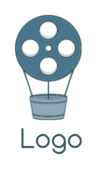 media logo icon air balloon made of film reel