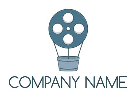 media logo icon air balloon made of film reel