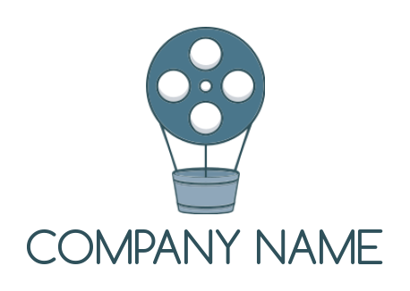 media logo icon air balloon made of film reel