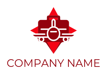 Travel logo airplane briefcase star shape