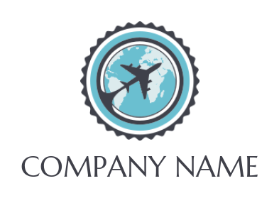 travel logo image airplane and globe in badge - logodesign.net