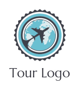 travel logo image airplane and globe in badge - logodesign.net