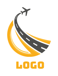 transportation logo of airplane creating road