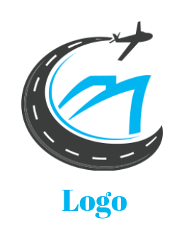 transportation logo airplane create road swoosh