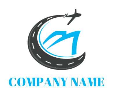 design a transportation logo airplane creating road with swoosh - logodesign.net