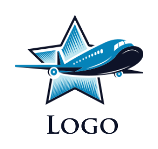 make a transportation logo airplane flying from star - logodesign.net