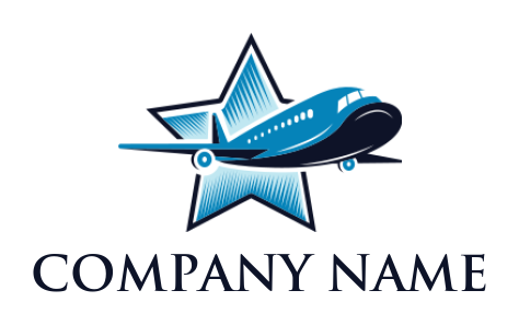 make a transportation logo airplane flying from star - logodesign.net