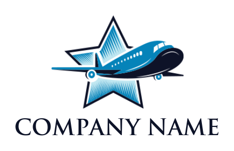 make a transportation logo airplane flying from star - logodesign.net