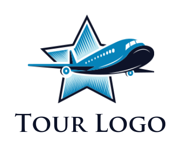 make a transportation logo airplane flying from star - logodesign.net