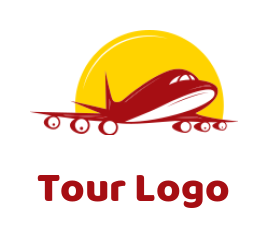 design a travel logo airplane in front of sun - logodesign.net