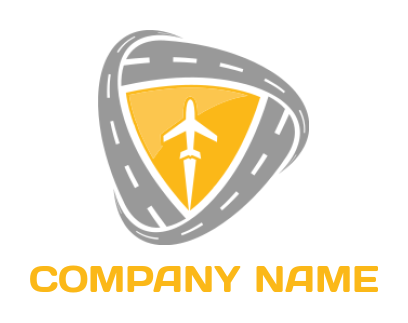 transportation logo airplane in shield & roads