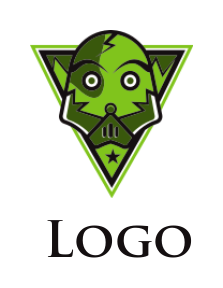 games logo online alien with mask in triangle