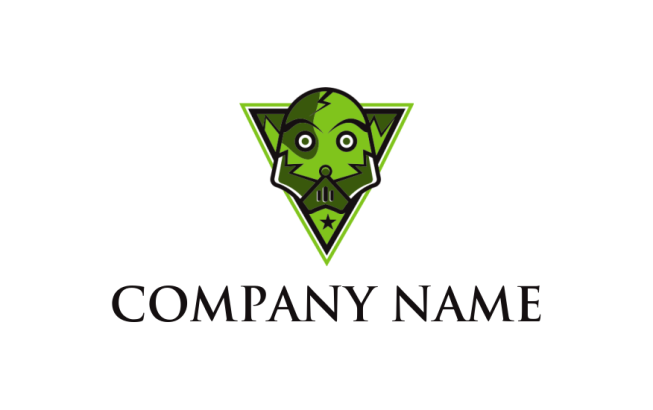 games logo online alien with mask inside triangle - logodesign.net