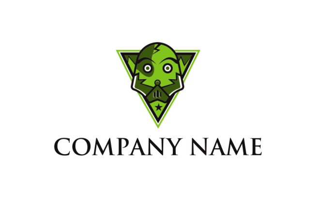 games logo online alien with mask in triangle | Logo Template by ...