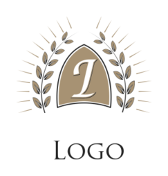 education logo Letter L in emblem with wreath