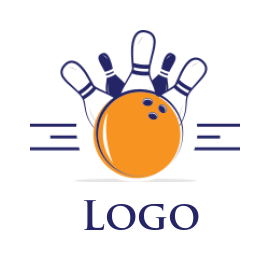 sports logo bowling pins and ball