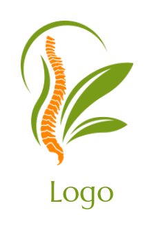 medical logo online spine with swoosh