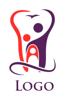medical logo abstract people forming teeth