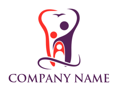 medical logo abstract people forming teeth