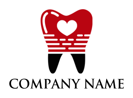 medical logo template heart inside teeth