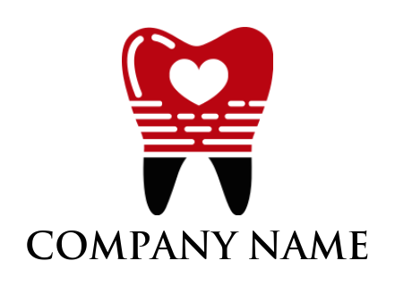 medical logo template heart inside teeth