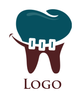 dental logo icon teeth with braces