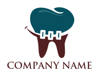 dental logo icon teeth with braces