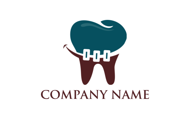 dental logo icon teeth with braces
