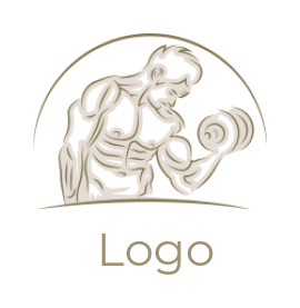 fitness logo athlete doing biceps workout