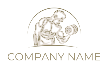 fitness logo athlete doing biceps workout