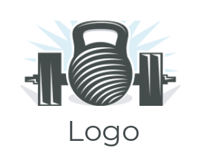 fitness logo maker kettlebell and dumbbell