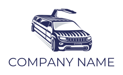 auto repair logo limousine car with door open