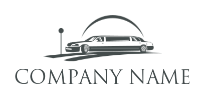 auto logo limousine on road with swoosh