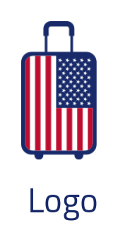Travel logo American flag luggage