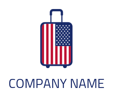Travel logo American flag luggage