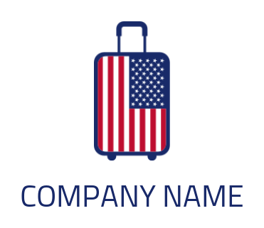 Make a logo of american flag luggage 