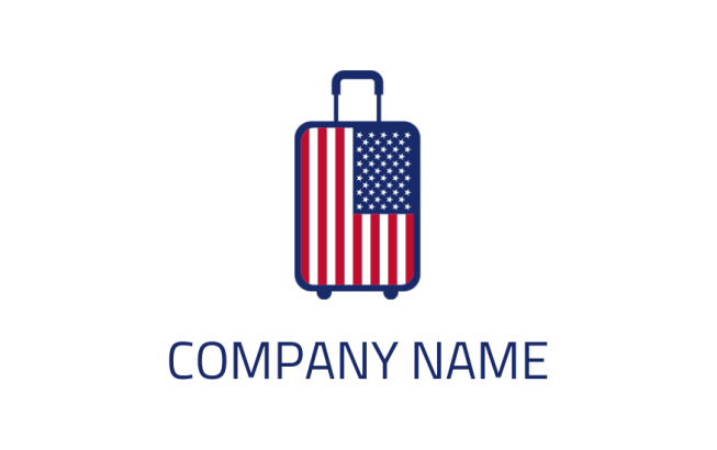 Make a logo of american flag luggage 