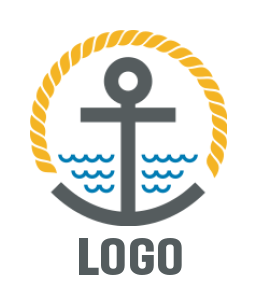 logistics logo icon anchor & river in circle