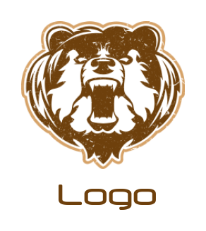  generate a pet logo of angry bear face mascot