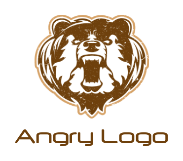 angry bear face mascot