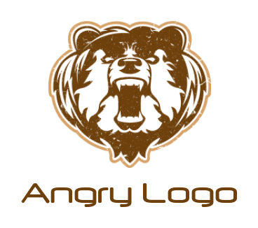  generate a pet logo of angry bear face mascot