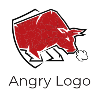 angry bull with shield 