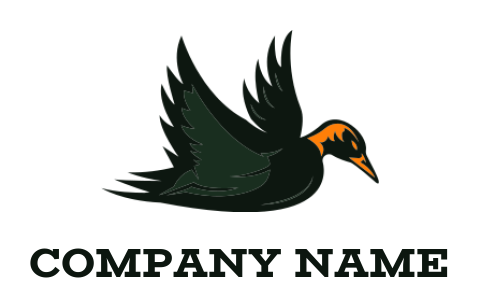 generate an animal logo of angry flying duck