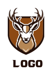 Animal logo antler head in shield